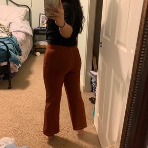 Orange-Red straight leg pants